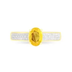 Histoire D'Or Bague Crista Or Jaune Citrine Et Diamant -Boucles d'oreilles Bracelet Soldes B3DFJCJ138 view1