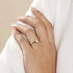 Histoire D'Or Bague Solitaire Grace Or Jaune Diamant -Boucles d'oreilles Bracelet Soldes B3DFJDW01B model1