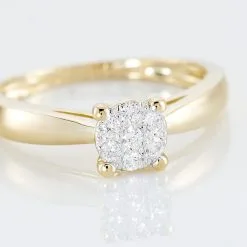 Histoire D'Or Bague Solitaire Grace Or Jaune Diamant -Boucles d'oreilles Bracelet Soldes B3DFJDW01B view3