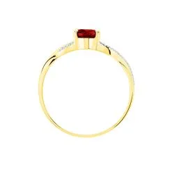 Histoire D'Or Bague Candice Or Jaune Grenat -Boucles d'oreilles Bracelet Soldes B3DFJGR026 view2