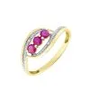 Histoire D'Or Bague Or Jaune Aurora Rubis Diamants