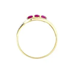 Histoire D'Or Bague Or Jaune Aurora Rubis Diamants -Boucles d'oreilles Bracelet Soldes B3DFJRR586 view2