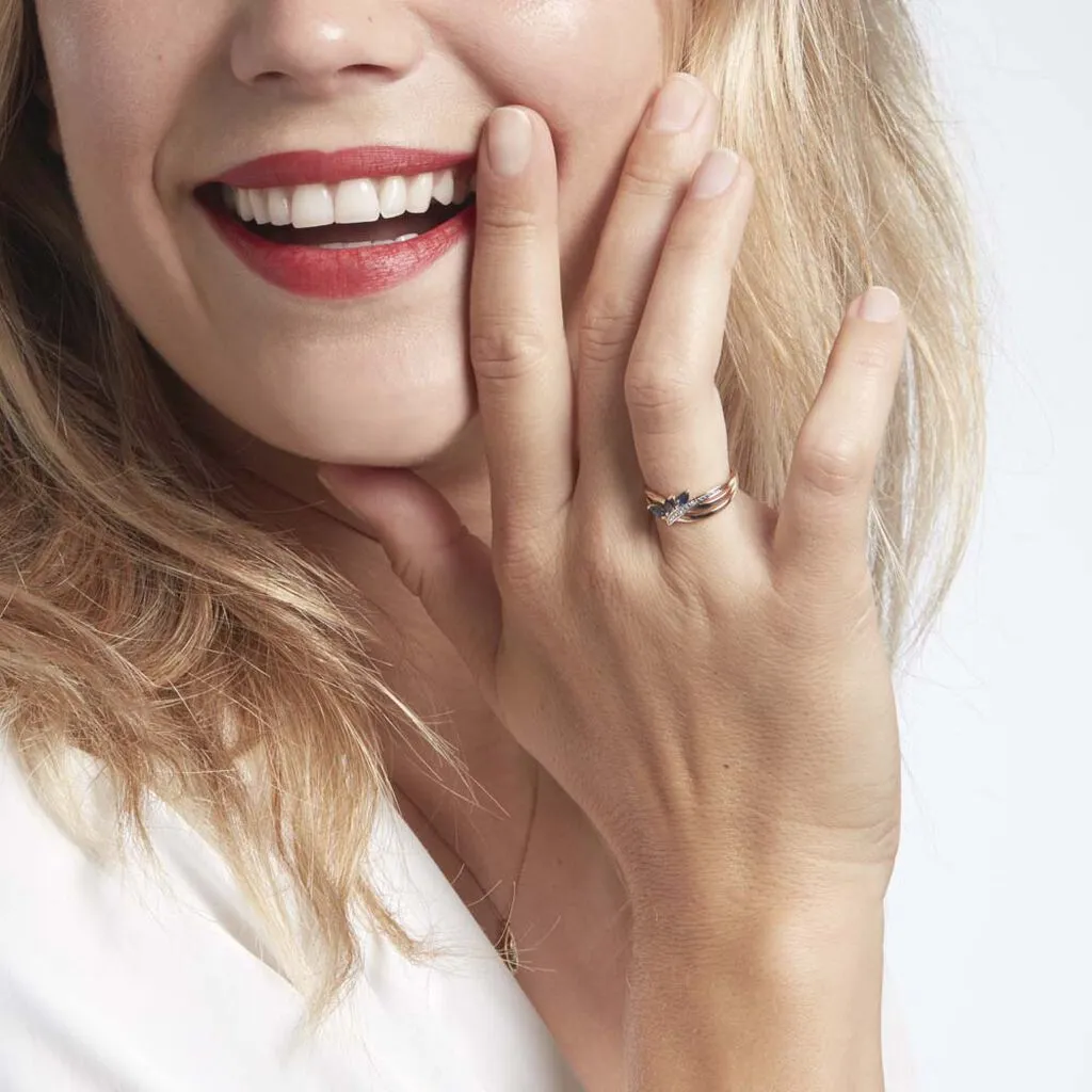 Histoire D'Or Bague Or Jaune Canut Saphir 8 Histoire D'Or Bague Or Jaune Canut Saphir – Image 6