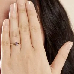 Histoire D'Or Bague Lily Or Jaune Amethyste -Boucles d'oreilles Bracelet Soldes B3DFJYI008 model0