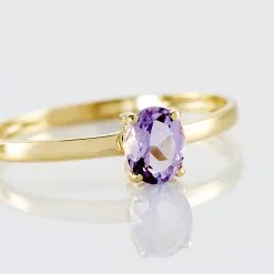 Histoire D'Or Bague Lily Or Jaune Amethyste -Boucles d'oreilles Bracelet Soldes B3DFJYI008 view3