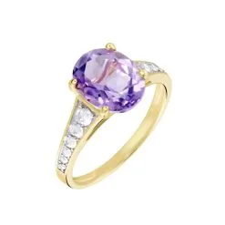 Histoire D'Or Bague Or Jaune Marie-camille Améthyste Oxydes De Zirconium
