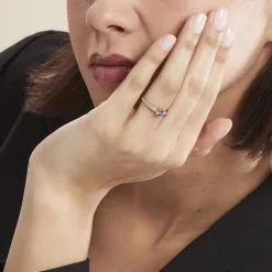 Histoire D'Or Bague Carrol Or Jaune Améthyste Oxyde De Zirconium -Boucles d'oreilles Bracelet Soldes B3DFJYI646 model0