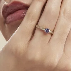 Histoire D'Or Bague Carrol Or Jaune Améthyste Oxyde De Zirconium -Boucles d'oreilles Bracelet Soldes B3DFJYI646 model1