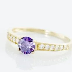 Histoire D'Or Bague Carrol Or Jaune Améthyste Oxyde De Zirconium -Boucles d'oreilles Bracelet Soldes B3DFJYI646 view3