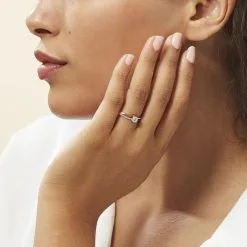 Histoire D'Or Bague Solitaire Abelia Or Jaune Oxyde De Zirconium -Boucles d'oreilles Bracelet Soldes B3DFJZW707 model0