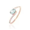 Histoire D'Or Bague Loriane Or Rose Aigue Marine Et Oxyde De Zirconium