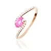 Histoire D'Or Bague Loriane Or Rose Tourmaline Et Diamant -Boucles d'oreilles Bracelet Soldes B3DFRAD111 master