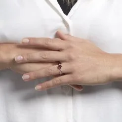 Histoire D'Or Bague Clothilde Or Rose Rhodolite Et Oxyde -Boucles d'oreilles Bracelet Soldes B3DFRAR012 model0