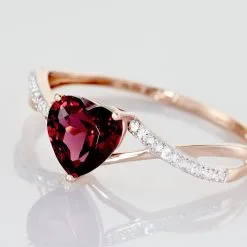 Histoire D'Or Bague Clothilde Or Rose Rhodolite Et Oxyde -Boucles d'oreilles Bracelet Soldes B3DFRAR012 view3