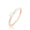 Histoire D'Or Bague Solitaire Laetitia Or Rose Diamant