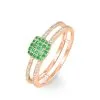 Histoire D'Or Bague Aude Or Rose Emeraude Et Diamant