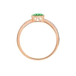 Histoire D'Or Bague Aude Or Rose Emeraude Et Diamant 8 Histoire D'Or Bague Aude Or Rose Emeraude Et Diamant -Boucles d'oreilles Bracelet Soldes B3DFREV295 view2