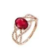 Histoire D'Or Bague Tina Or Rose Rubis Et Diamant