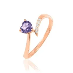 Histoire D'Or Bague Eva Or Rose Amethyste Et Diamant