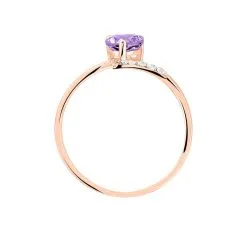 Histoire D'Or Bague Eva Or Rose Amethyste Et Diamant -Boucles d'oreilles Bracelet Soldes B3DFRYI459 view2