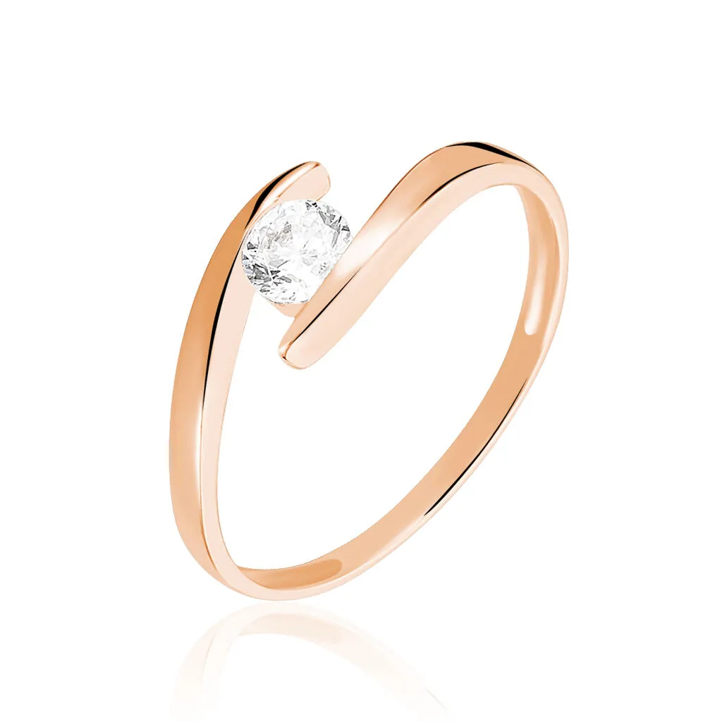 Histoire D'Or Bague Solitaire Camilia Or Rose Oxyde De Zirconium 3 Histoire D'Or Bague Solitaire Camilia Or Rose Oxyde De Zirconium
