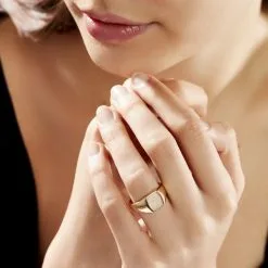 Histoire D'Or Chevalière Tonneau 2 Initiales Or Bicolore -Boucles d'oreilles Bracelet Soldes B3HM2W0113 model1