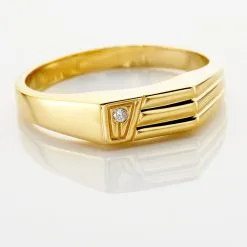 Histoire D'Or Chevaliere Or Jaune Rectangle Diamant -Boucles d'oreilles Bracelet Soldes B3HMJDW125 view3