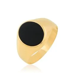 Histoire D'Or Chevalière Ovale Or Jaune Onyx