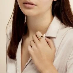 Histoire D'Or Chevalière Ovale Diamantee Soleil Or Jaune -Boucles d'oreilles Bracelet Soldes B3HMJW0119 model0