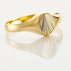 Histoire D'Or Chevaliere Or Jaune Ovale Soleil -Boucles d'oreilles Bracelet Soldes B3HMJW0131 view3