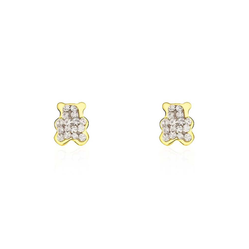Histoire D'Or Boucles D'oreilles Puces Emerica Ours 0 Or Jaune Strass 3 Histoire D'Or Boucles D'oreilles Puces Emerica Ours 0 Or Jaune Strass