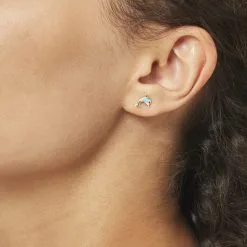 Histoire D'Or Boucles D'oreilles Puces Mael Dauphin Or Jaune -Boucles d'oreilles Bracelet Soldes B3OEJWB472 model0