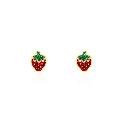 Histoire D'Or Boucles D'oreilles Puces Tharia Fraise Or Jaune