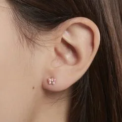 Histoire D'Or Boucles D'oreilles Puces Sienna Papillon Or Jaune -Boucles d'oreilles Bracelet Soldes B3OEJWS490 model0