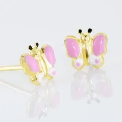 Histoire D'Or Boucles D'oreilles Puces Sienna Papillon Or Jaune -Boucles d'oreilles Bracelet Soldes B3OEJWS490 view2