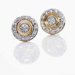 Histoire D'Or Boucles D'oreilles Puces Rosangela Or Bicolore Diamant Blanc -Boucles d'oreilles Bracelet Soldes B3OF2DW218 view2