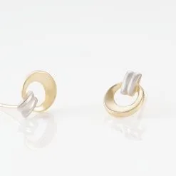 Histoire D'Or Boucles D'oreilles Puces Berangere Cercle Or Bicolore -Boucles d'oreilles Bracelet Soldes B3OF2W0241 view2