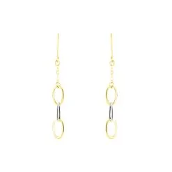 Histoire D'Or Boucles D'oreilles Pendantes Lucette Or Bicolore