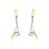Histoire D'Or Boucles D'oreilles Pendantes Formev Or Bicolore Oxyde De Zirconium