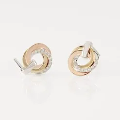 Histoire D'Or Boucles D'oreilles Puces Or Tricolore Vanadissa Diamants -Boucles d'oreilles Bracelet Soldes B3OF3DW138 view2