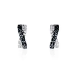 Histoire D'Or Boucles D'oreilles Puces Alric Or Blanc Diamant