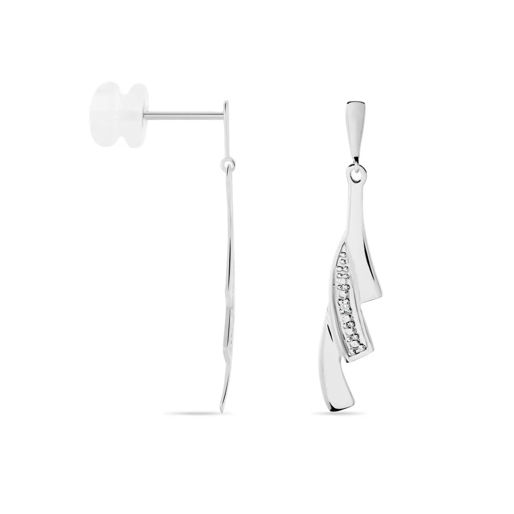 Histoire D'Or Boucles D'oreilles Pendantes Audrey Or Blanc Diamant 4 Histoire D'Or Boucles D'oreilles Pendantes Audrey Or Blanc Diamant – Image 2