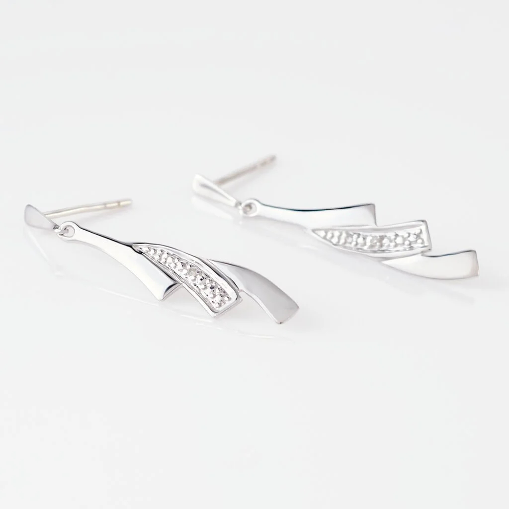 Histoire D'Or Boucles D'oreilles Pendantes Audrey Or Blanc Diamant 5 Histoire D'Or Boucles D'oreilles Pendantes Audrey Or Blanc Diamant – Image 3