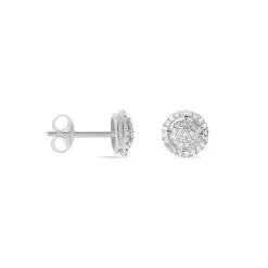 Histoire D'Or Boucles D'oreilles Puces Soleil D'hiver Or Blanc Diamant -Boucles d'oreilles Bracelet Soldes B3OFBDW240 view1