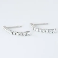Histoire D'Or Boucles D'oreilles Puces Riviera Or Blanc Diamant -Boucles d'oreilles Bracelet Soldes B3OFBDW335 view2
