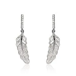 Histoire D'Or Boucles D'oreilles Puces Or Blanc Diamant