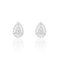 Histoire D'Or Boucles D'oreilles Puces Izia Or Blanc Diamant