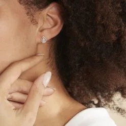 Histoire D'Or Boucles D'oreilles Puces Izia Or Blanc Diamant -Boucles d'oreilles Bracelet Soldes B3OFBDW440 model0