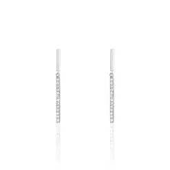 Histoire D'Or Boucles D'oreilles Puces Alayna Or Blanc Diamant