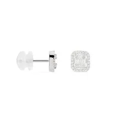 Histoire D'Or Boucles D'oreilles Puces Natacha Or Blanc Diamant -Boucles d'oreilles Bracelet Soldes B3OFBDW581 view1